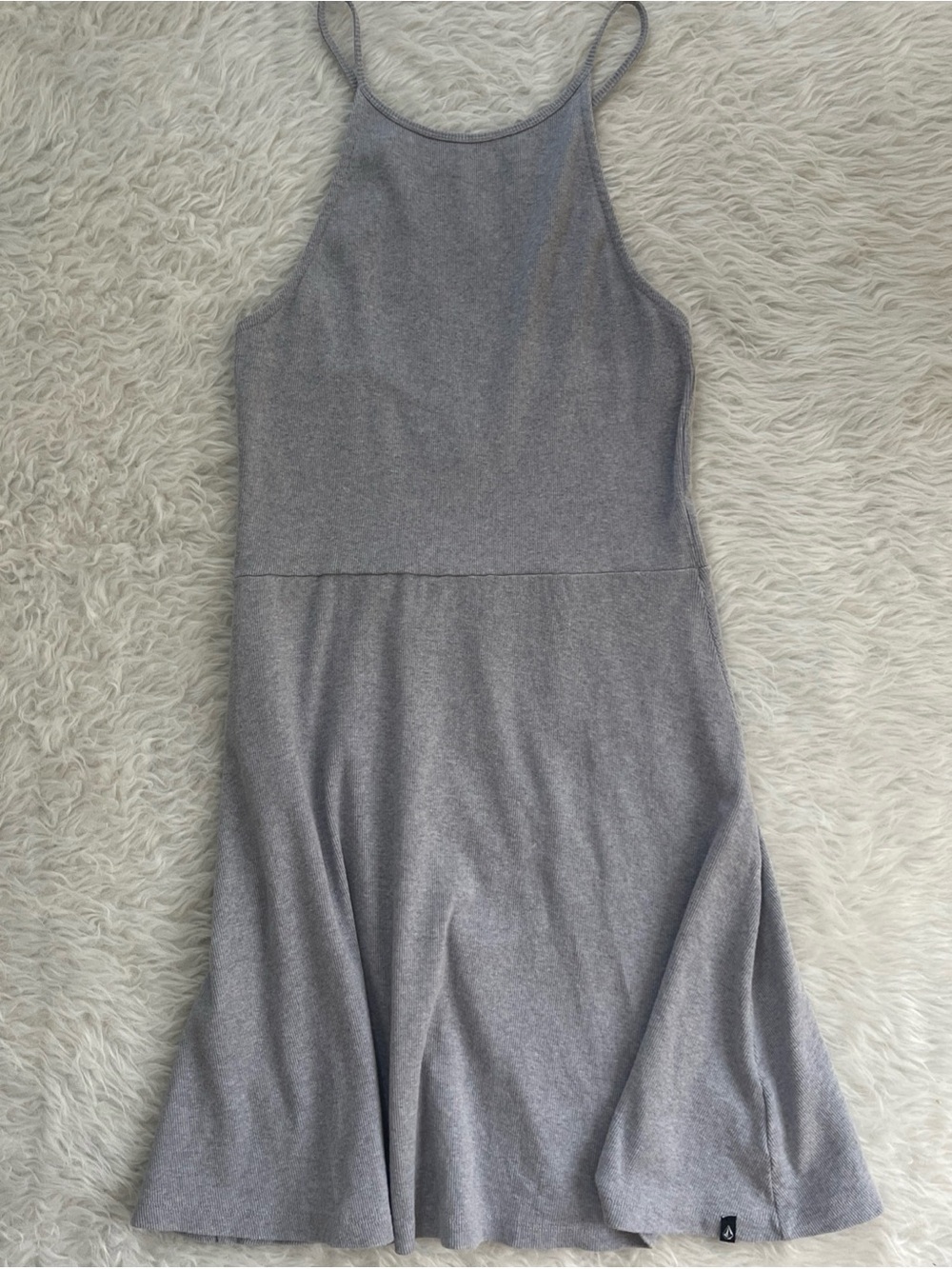 Volcom Heather Gray Sleeveless Mini Dress open back Beach Cover
